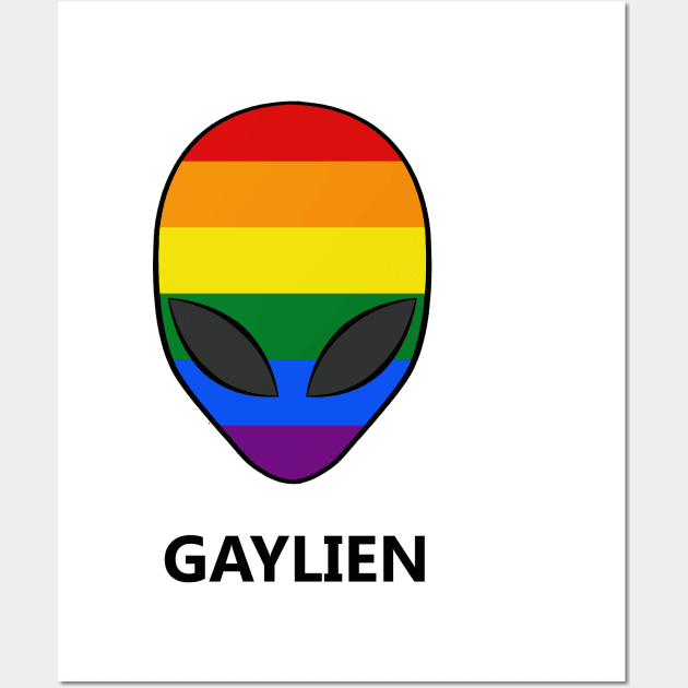 Gaylien Rainbow LGBT Pride Wall Art by MythicalPride